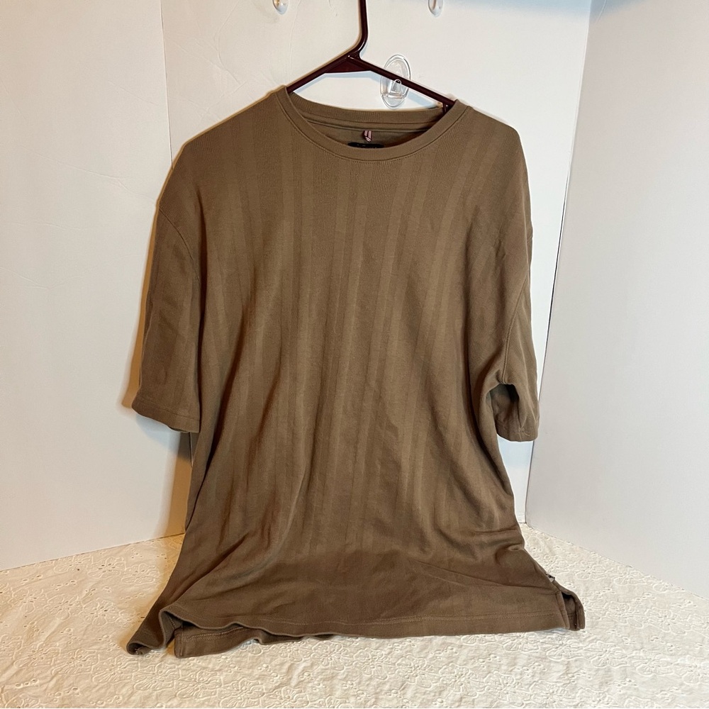 Tan Short Sleeve Tee with Crew Neck